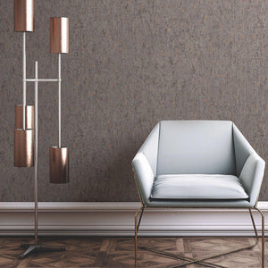 Luxury Brown Textured Embossed 3D Embossed Wallpaper, Industrial Non-Woven Wall Covering, 41.7"W x 398"H, Washable Removable 