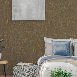 Luxury Brown Textured Embossed 3D Embossed Wallpaper, Traditional Non-Woven Wall Covering, 41.7"W x 398"H, Washable Removable