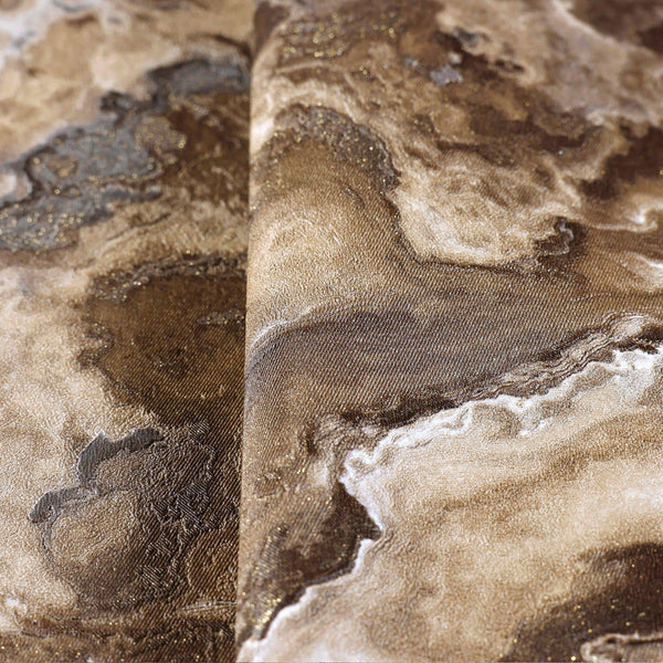 Luxury Brown Marble Textured Wallpaper, Contemporary Non-Woven Wall Covering, 41.7"W x 614"H, Washable Removable for Living R