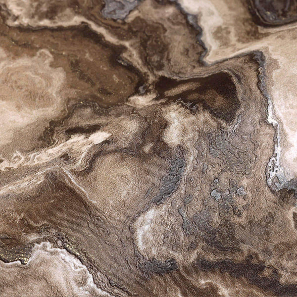 Luxury Brown Marble Textured Wallpaper, Contemporary Non-Woven Wall Covering, 41.7"W x 614"H, Washable Removable for Living R