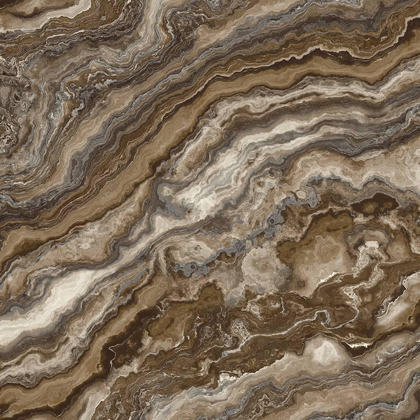 Luxury Brown Marble Textured Wallpaper, Contemporary Non-Woven Wall Covering, 41.7"W x 614"H, Washable Removable for Living R