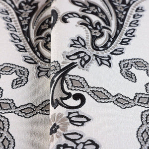 Luxury Black Damask Textured 3D Embossed Wallpaper, Modern Non-Woven Wall Covering, 41.7"W x 398"H, Washable Removable for Li