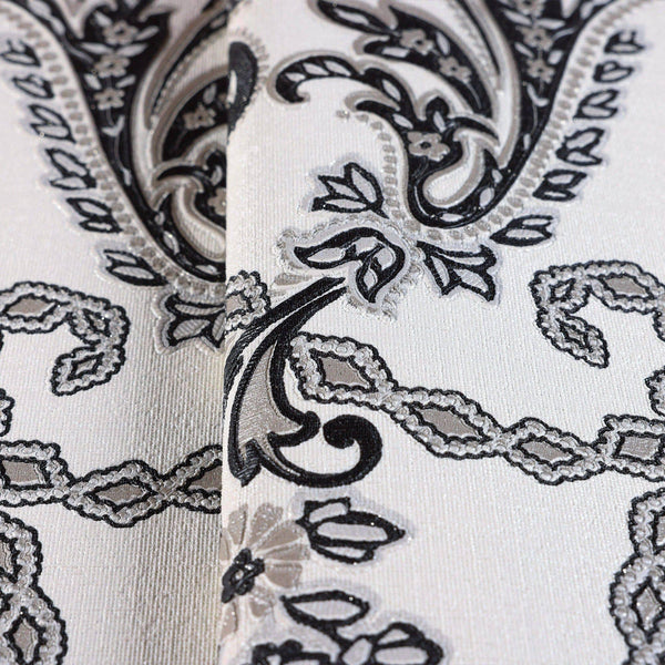Luxury Black Damask Textured 3D Embossed Wallpaper, Modern Non-Woven Wall Covering, 41.7"W x 398"H, Washable Removable for Li