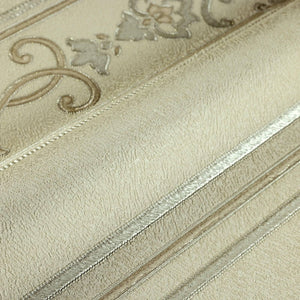Luxury Green Striped Stripe 3D Embossed Wallpaper, Traditional Non-Woven Wall Covering, 41.7"W x 398"H, Washable Removable fo