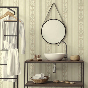 Luxury Green Striped Stripe 3D Embossed Wallpaper, Traditional Non-Woven Wall Covering, 41.7"W x 398"H, Washable Removable fo