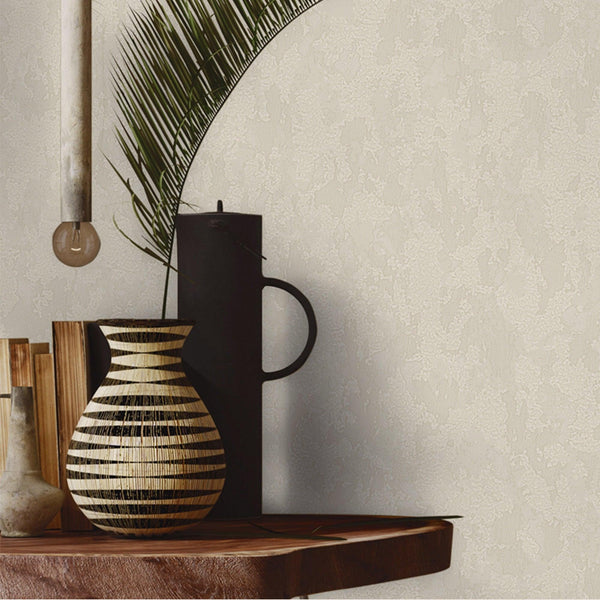 Luxury Cream Abstract Distressed Wallpaper, Traditional Non-Woven Wall Covering, 41.7"W x 398"H, Washable Removable for Livin