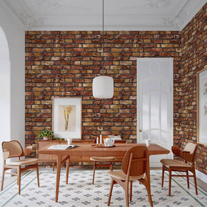 Luxury Orange Stone Textured 3D Embossed Wallpaper, Industrial Non-Woven Wall Covering, 41.7"W x 398"H, Washable Removable fo