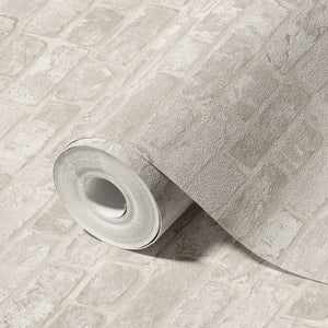 Luxury Cream Stone Textured 3D Embossed Wallpaper, Coastal Non-Woven Wall Covering, 41.7"W x 398"H, Washable Removable for Li