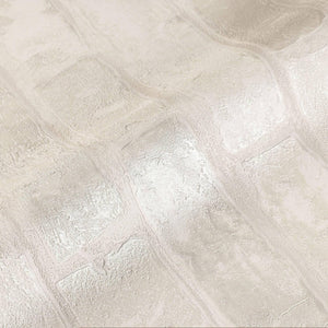 Luxury Cream Stone Textured 3D Embossed Wallpaper, Coastal Non-Woven Wall Covering, 41.7"W x 398"H, Washable Removable for Li