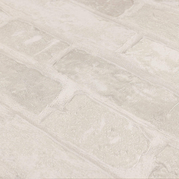 Luxury Cream Stone Textured 3D Embossed Wallpaper, Coastal Non-Woven Wall Covering, 41.7"W x 398"H, Washable Removable for Li