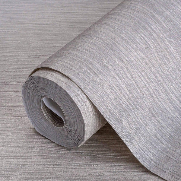 Luxury Gray Striped Stripe 3D Embossed Wallpaper, Contemporary Non-Woven Wall Covering, 41.7"W x 398"H, Washable Removable fo