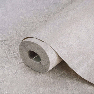 Luxury Beige Textured Embossed 3D Embossed Wallpaper, Modern Non-Woven Wall Covering, 41.7"W x 398"H, Washable Removable for 