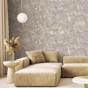 Luxury Beige Marble Textured Wallpaper, Modern Non-Woven Wall Covering, 41.7"W x 614"H, Washable Removable for Living Room Be