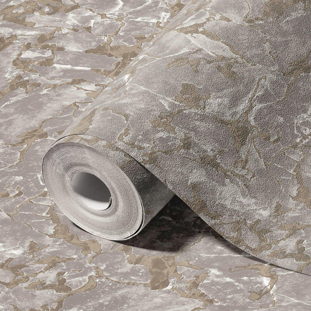 Luxury Beige Marble Textured Wallpaper, Modern Non-Woven Wall Covering, 41.7"W x 614"H, Washable Removable for Living Room Be