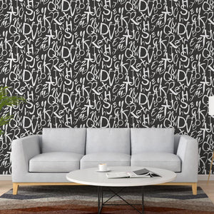 Luxury Black Textured Wallpaper, Traditional Non-Woven Wall Covering, 41.7"W x 398"H, Washable Removable for Living Room Bedr