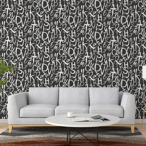 Luxury Black Textured Wallpaper, Traditional Non-Woven Wall Covering, 41.7"W x 398"H, Washable Removable for Living Room Bedr