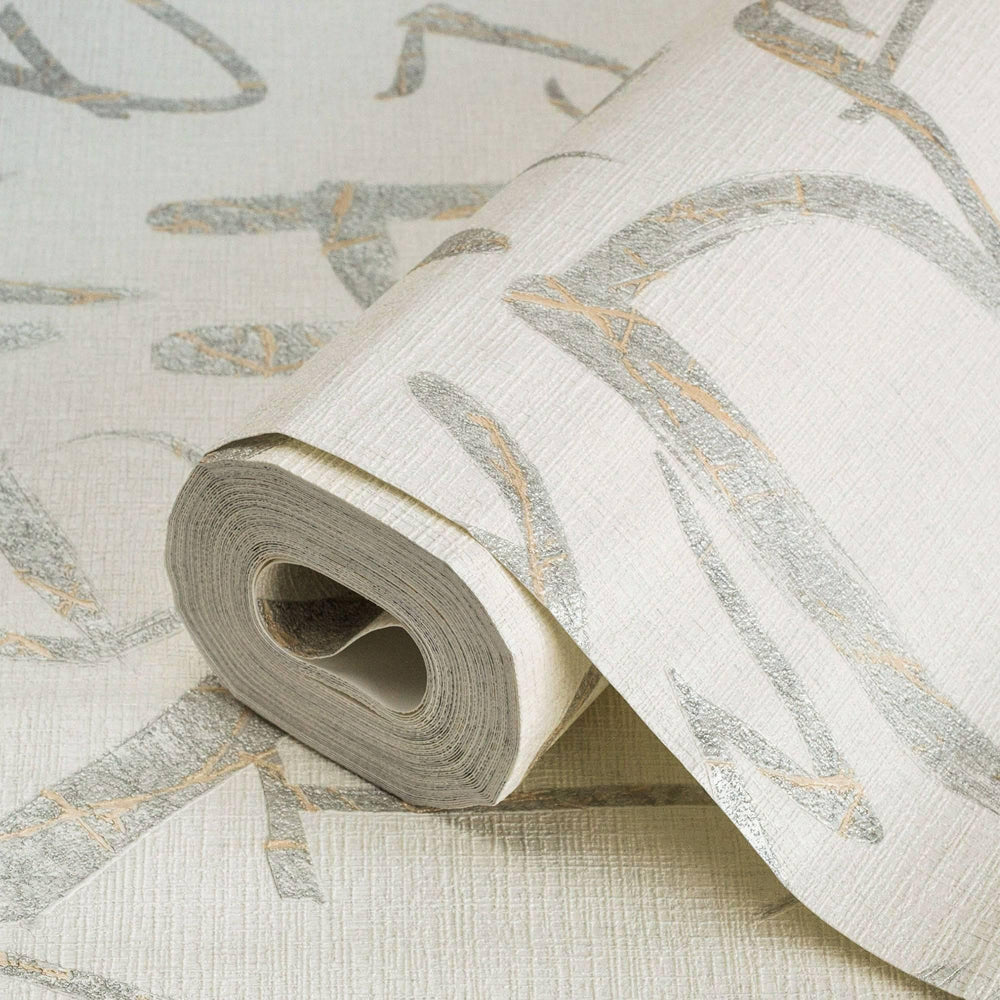 Luxury Gray Textured Wallpaper, Traditional Non-Woven Wall Covering, 41.7"W x 398"H, Washable Removable for Living Room Bedro