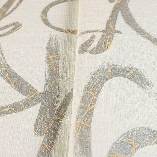 Luxury Gray Textured Wallpaper, Traditional Non-Woven Wall Covering, 41.7"W x 398"H, Washable Removable for Living Room Bedro