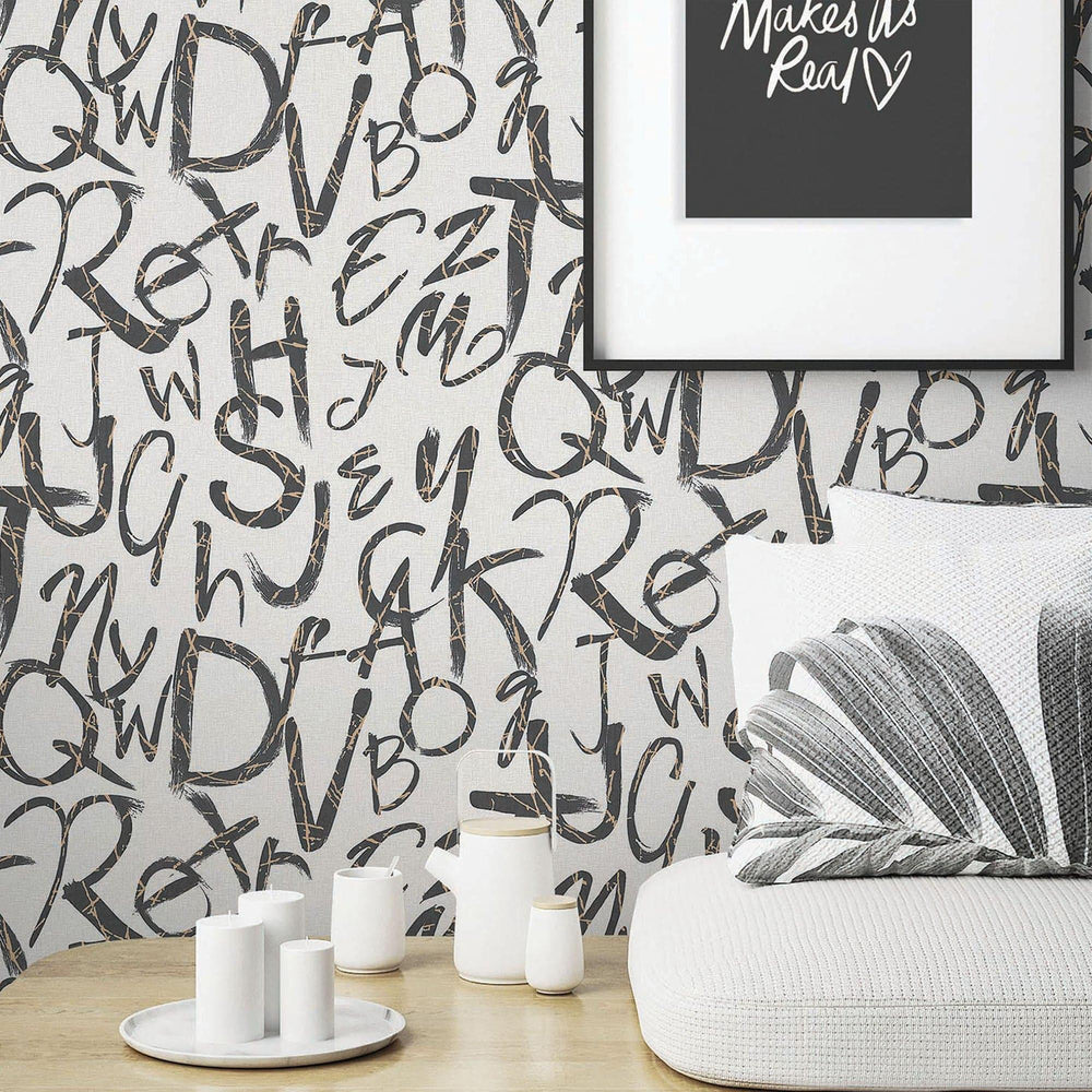 Luxury Black Textured Wallpaper, Traditional Non-Woven Wall Covering, 41.7"W x 398"H, Washable Removable for Living Room Bedr
