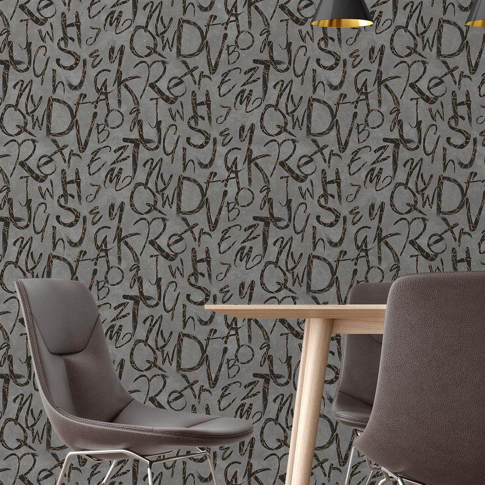 Luxury Black Textured Wallpaper, Traditional Non-Woven Wall Covering, 41.7"W x 398"H, Washable Removable for Living Room Bedr