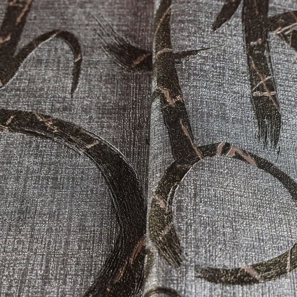 Luxury Black Textured Wallpaper, Traditional Non-Woven Wall Covering, 41.7"W x 398"H, Washable Removable for Living Room Bedr