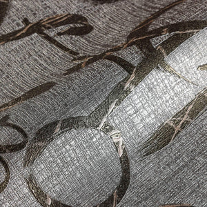 Luxury Black Textured Wallpaper, Traditional Non-Woven Wall Covering, 41.7"W x 398"H, Washable Removable for Living Room Bedr