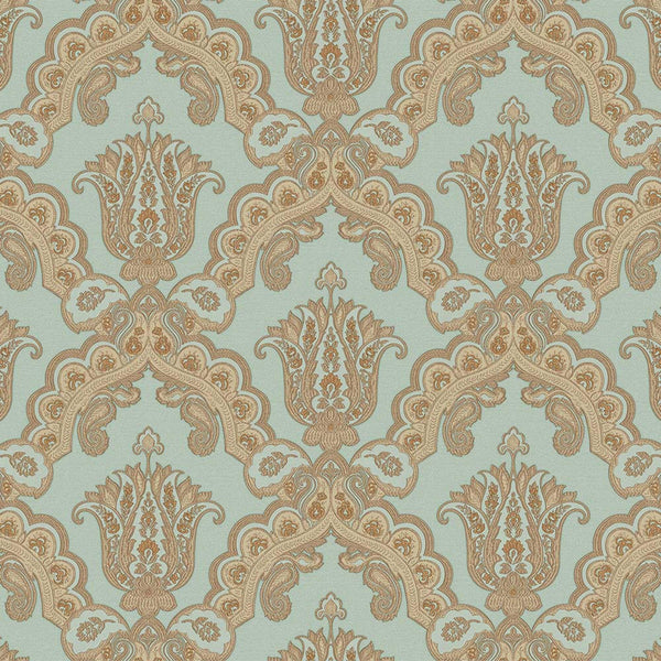 Luxury Blue Damask Textured Wallpaper, Modern Non-Woven Wall Covering, 41.7"W x 614"H, Washable Removable for Living Room Bed
