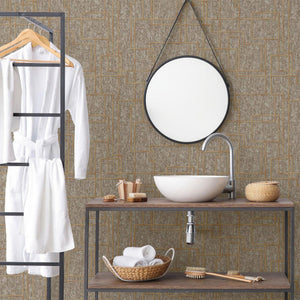 Luxury Brown Abstract Geometric 3D Embossed Wallpaper, Contemporary Non-Woven Wall Covering, 41.7"W x 398"H, Washable Removab