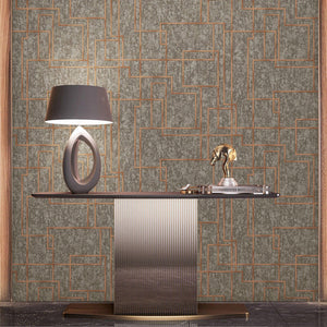 Luxury Brown Abstract Geometric 3D Embossed Wallpaper, Contemporary Non-Woven Wall Covering, 41.7"W x 398"H, Washable Removab