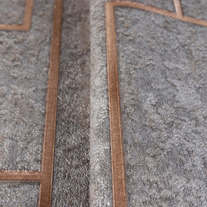 Luxury Brown Abstract Geometric 3D Embossed Wallpaper, Contemporary Non-Woven Wall Covering, 41.7"W x 398"H, Washable Removab