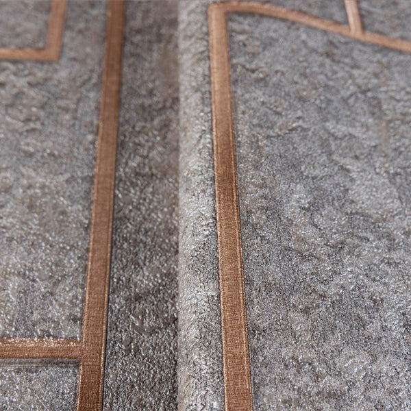 Luxury Brown Abstract Geometric 3D Embossed Wallpaper, Contemporary Non-Woven Wall Covering, 41.7"W x 398"H, Washable Removab