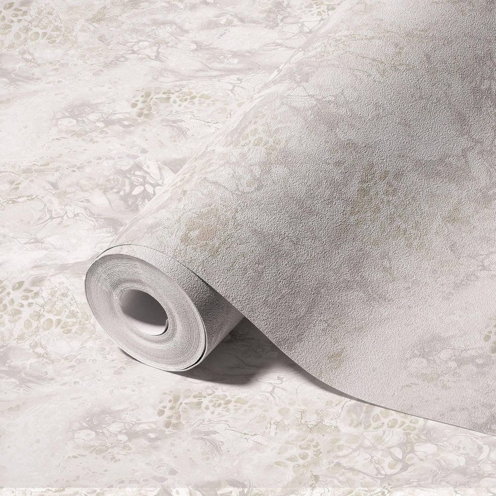 Luxury White Marble Stone Textured Wallpaper, Boho Non-Woven Wall Covering, 41.7"W x 614"H, Washable Removable for Living Roo