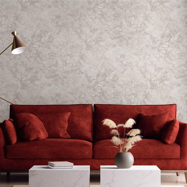 Luxury Beige Marble Stone Textured Wallpaper, Coastal Non-Woven Wall Covering, 41.7"W x 614"H, Washable Removable for Living 