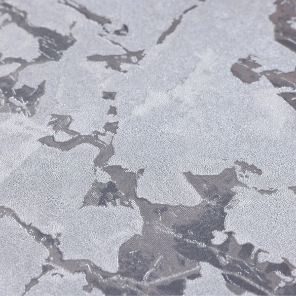 Luxury Gray Marble Textured Wallpaper, Contemporary Non-Woven Wall Covering, 41.7"W x 614"H, Washable Removable for Living Ro