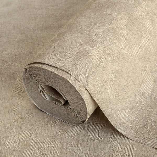 Luxury Beige Textured Embossed 3D Embossed Wallpaper, Contemporary Non-Woven Wall Covering, 41.7"W x 614"H, Washable Removabl