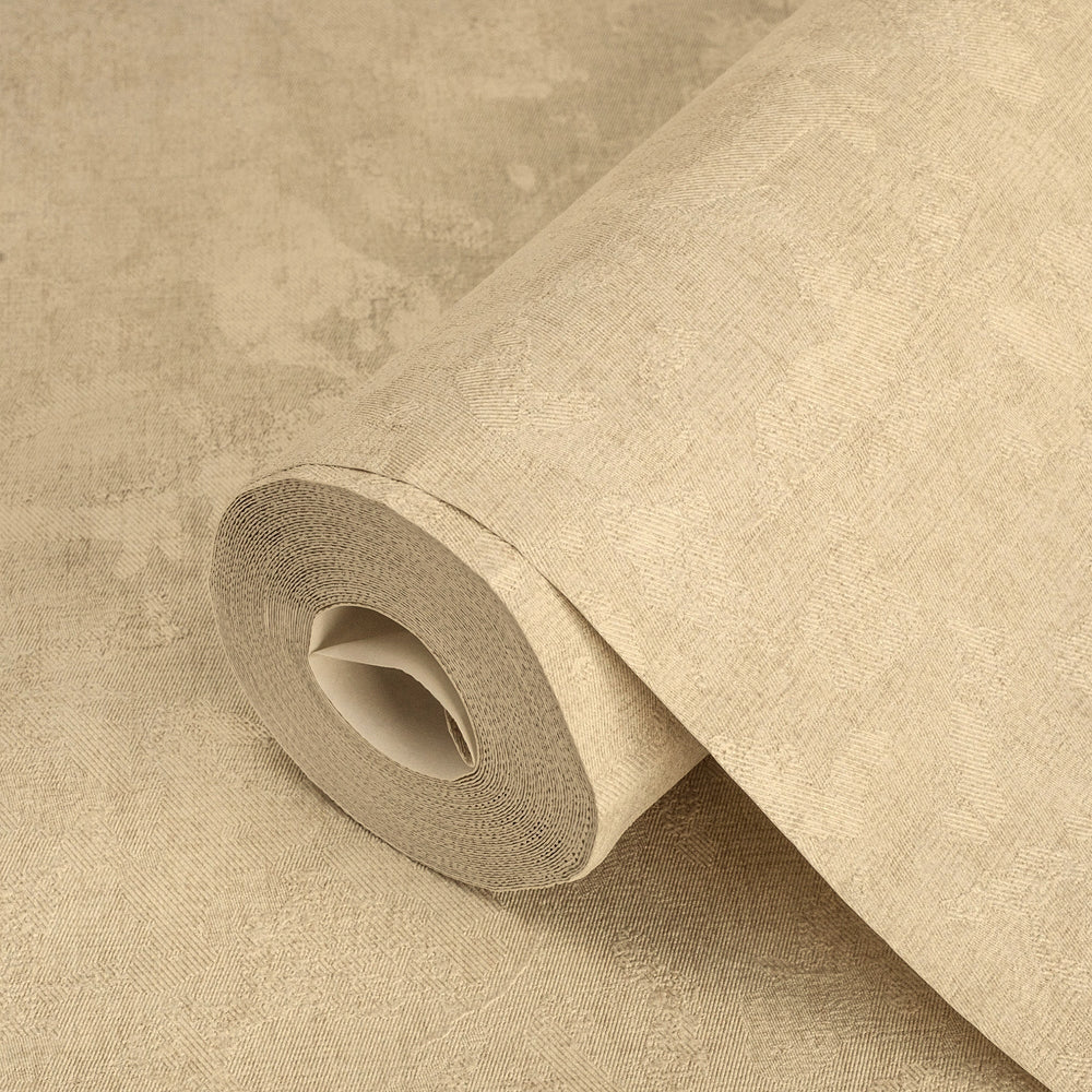 Luxury Beige Textured Embossed 3D Embossed Wallpaper, Contemporary Non-Woven Wall Covering, 41.7"W x 614"H, Washable Removabl