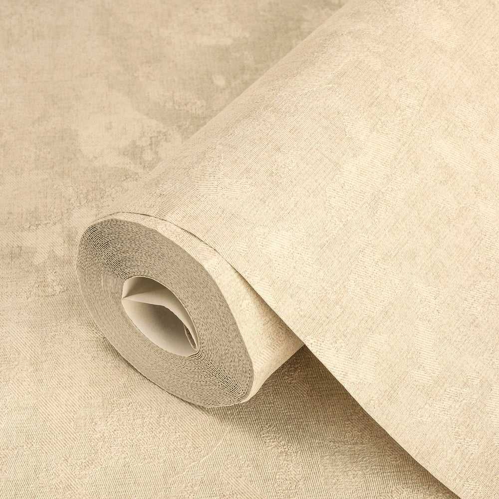 Luxury Beige Textured Embossed 3D Embossed Wallpaper, Contemporary Non-Woven Wall Covering, 41.7"W x 614"H, Washable Removabl