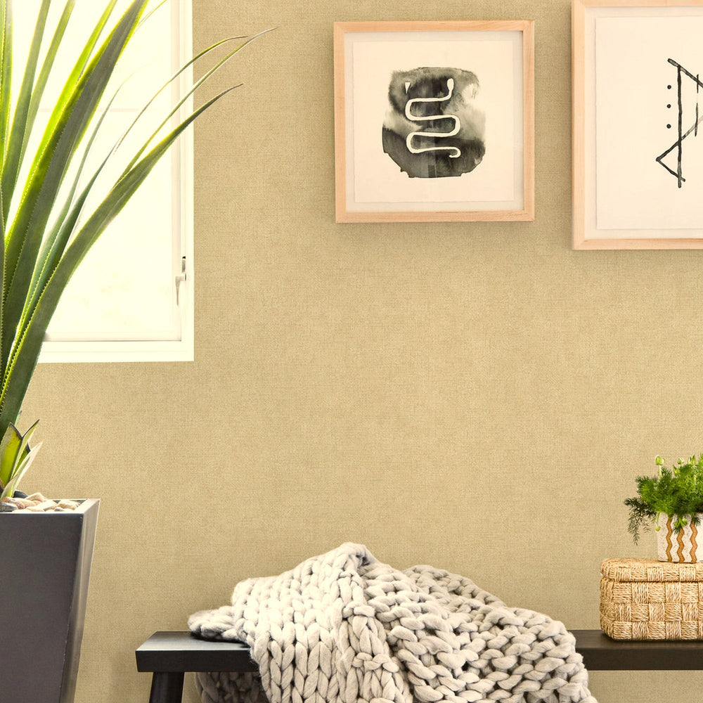 Luxury Yellow Textured Embossed 3D Embossed Wallpaper, Contemporary Non-Woven Wall Covering, 41.7"W x 614"H, Washable Removab