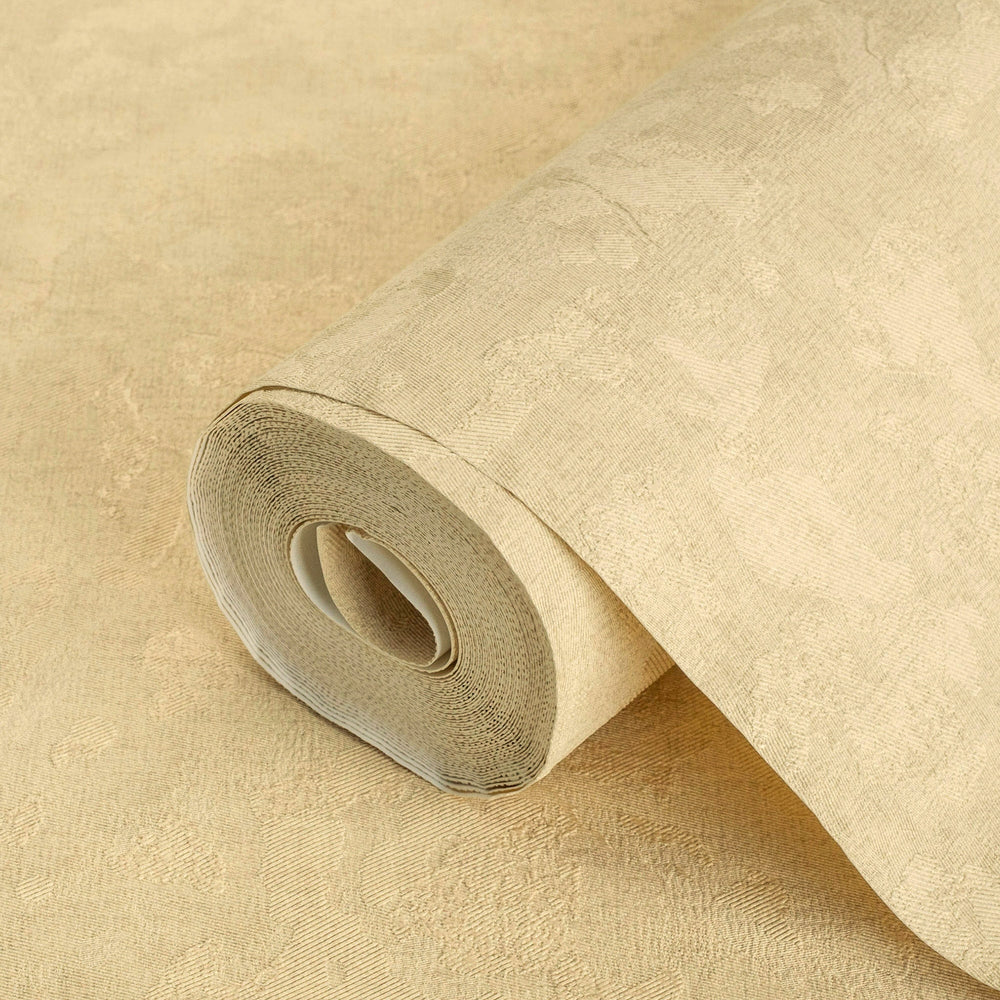 Luxury Yellow Textured Embossed 3D Embossed Wallpaper, Contemporary Non-Woven Wall Covering, 41.7"W x 614"H, Washable Removab