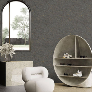 Luxury Black Abstract Marble Textured Wallpaper, Contemporary Non-Woven Wall Covering, 41.7"W x 398"H, Washable Removable for