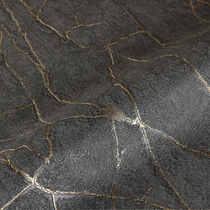Luxury Black Abstract Marble Textured Wallpaper, Contemporary Non-Woven Wall Covering, 41.7"W x 398"H, Washable Removable for