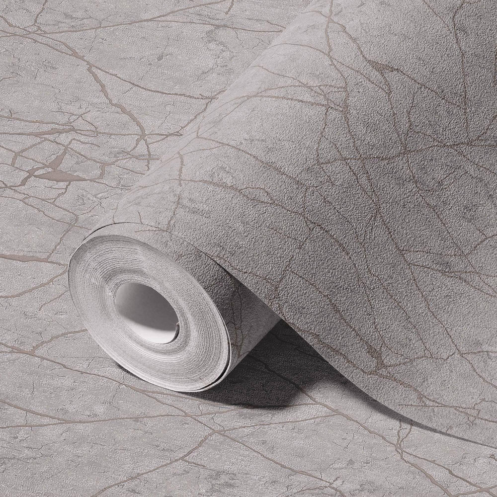Luxury Gray Abstract Marble Textured Wallpaper, Modern Non-Woven Wall Covering, 41.7"W x 398"H, Washable Removable for Living