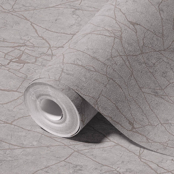 Luxury Gray Abstract Marble Textured Wallpaper, Modern Non-Woven Wall Covering, 41.7"W x 398"H, Washable Removable for Living
