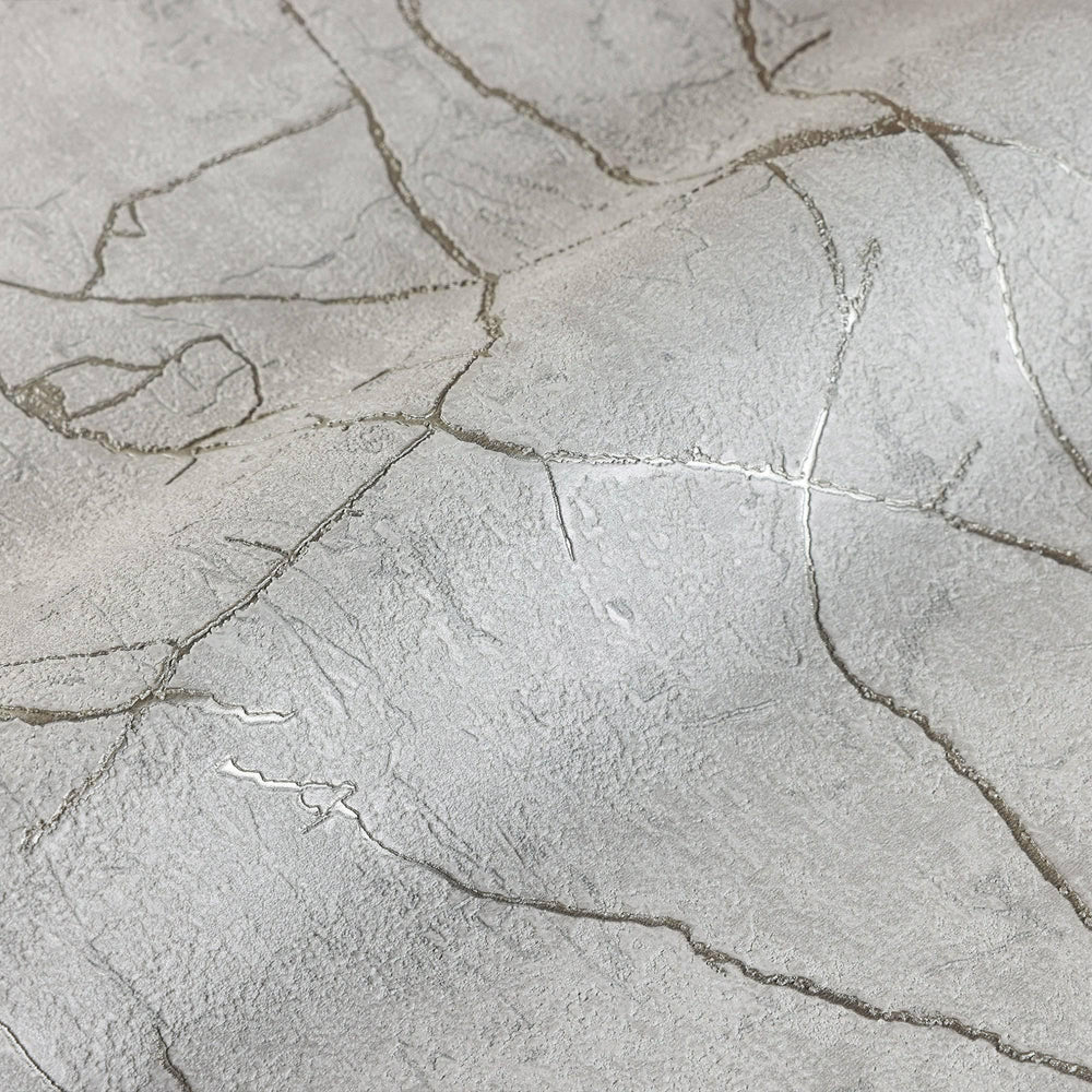 Luxury Gray Abstract Marble Textured Wallpaper, Farmhouse Non-Woven Wall Covering, 41.7"W x 398"H, Washable Removable for Liv