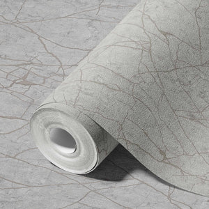 Luxury Gray Abstract Marble Textured Wallpaper, Farmhouse Non-Woven Wall Covering, 41.7"W x 398"H, Washable Removable for Liv