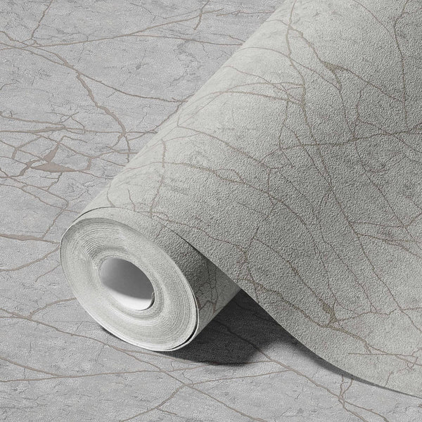 Luxury Gray Abstract Marble Textured Wallpaper, Farmhouse Non-Woven Wall Covering, 41.7"W x 398"H, Washable Removable for Liv