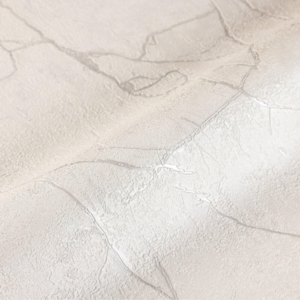 Luxury White Abstract Marble Textured Wallpaper, Industrial Non-Woven Wall Covering, 41.7"W x 398"H, Washable Removable for L