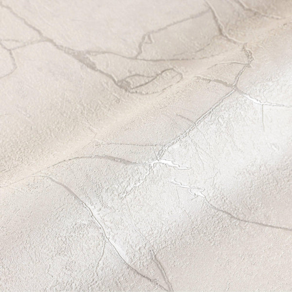 Luxury White Abstract Marble Textured Wallpaper, Industrial Non-Woven Wall Covering, 41.7"W x 398"H, Washable Removable for L