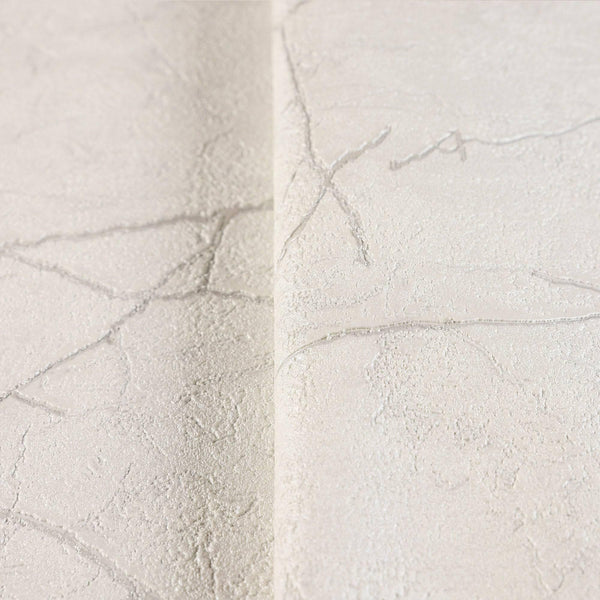 Luxury White Abstract Marble Textured Wallpaper, Industrial Non-Woven Wall Covering, 41.7"W x 398"H, Washable Removable for L