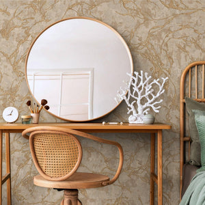 Luxury Brown Abstract Marble 3D Embossed Wallpaper, Industrial Non-Woven Wall Covering, 41.7"W x 614"H, Washable Removable fo